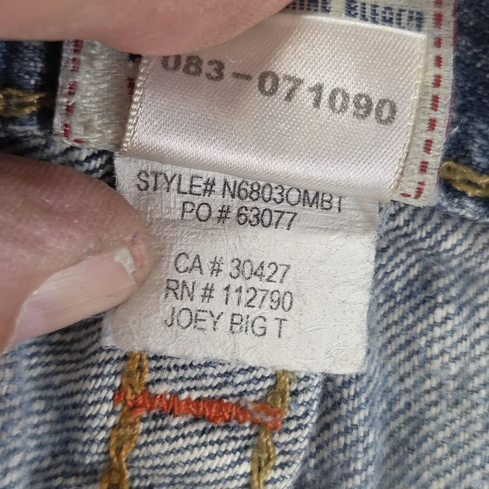 VTG True Religion Jeans Mens Joy Big T Bootcut Flare USA Altered Hem Fits 32x28